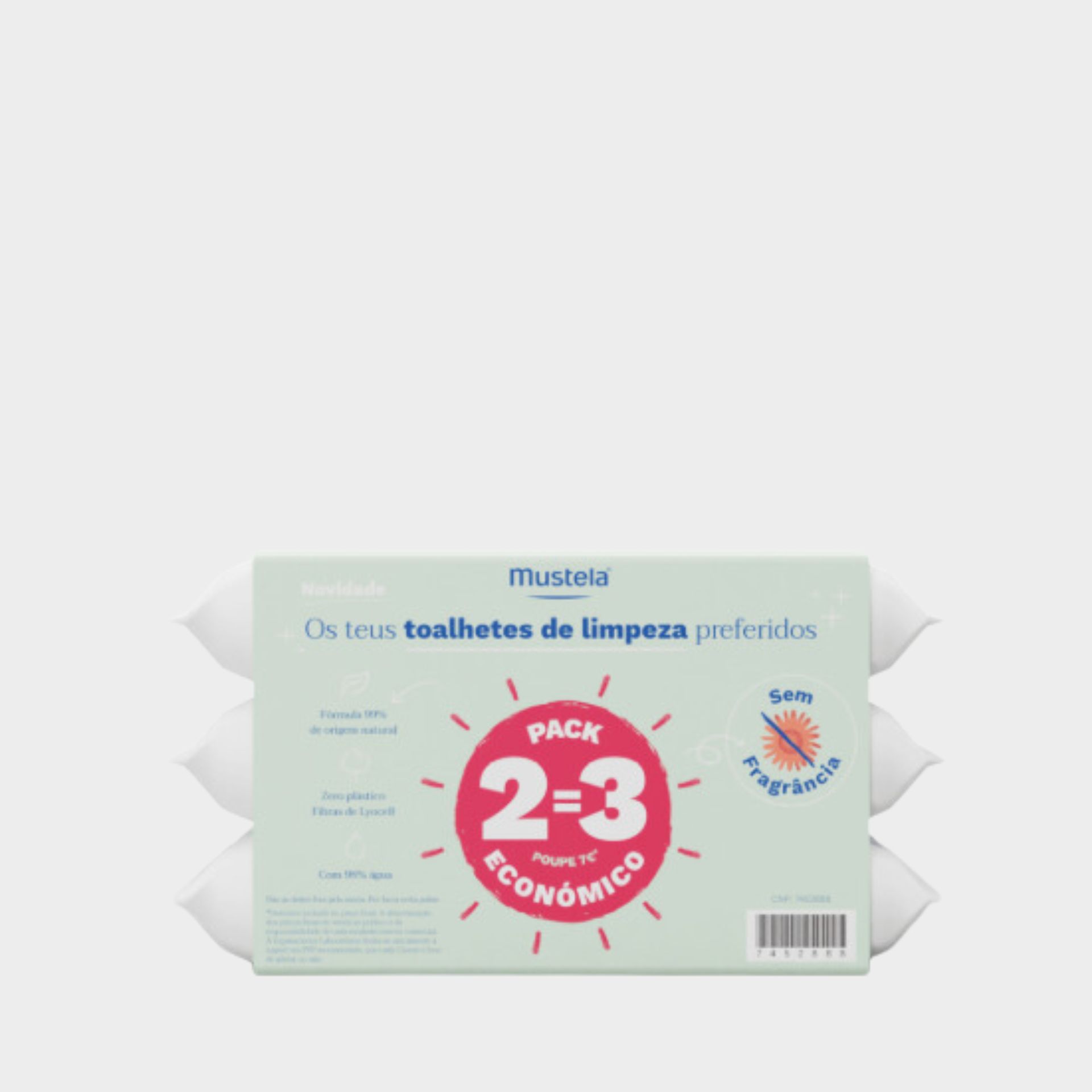 Mustela Toalhetes Limpeza Sem Perfume 2=3