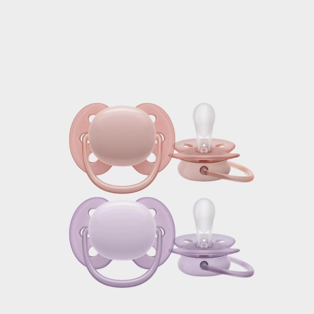Philips Avent Chupeta Ultra Soft - 0-6 meses Rosa e Lils