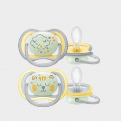 Philips Avent Chupeta Ultra Air Nighttime Amarela/Cinza +18meses