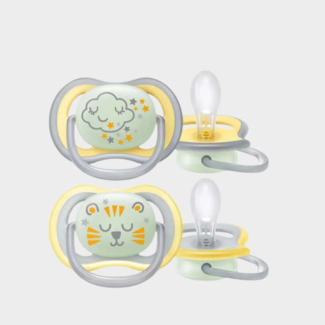 Philips Avent Chupeta Ultra Air Nighttime Amarela/Cinza +18meses