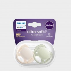 Philips Avent Chupeta Ultra Soft 0-6 meses Bege e Verde