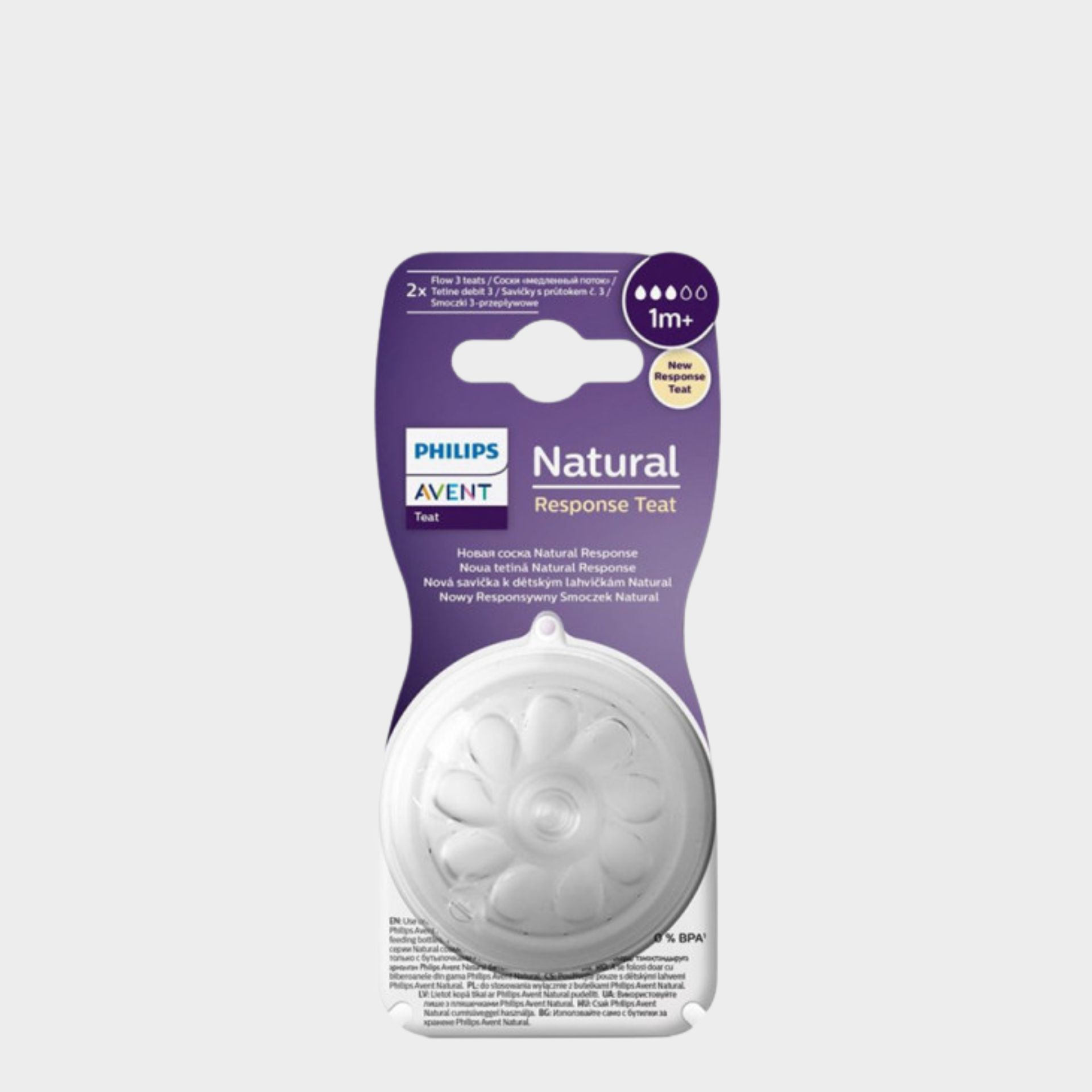 Philips Avent Tetina Silicone Natural Response T3 +1mês x2
