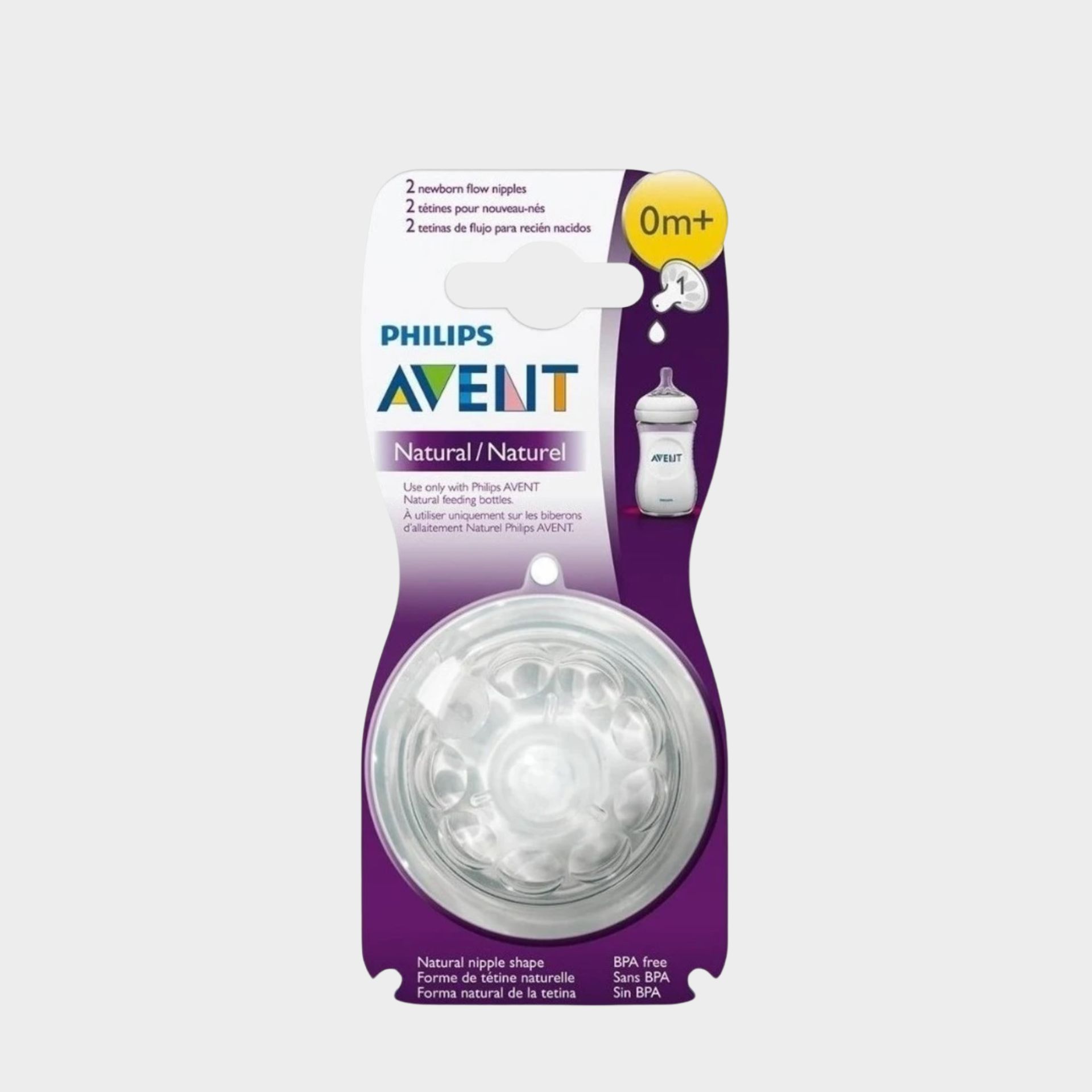 Philips Avent Tetina Natural Fluxo 1 0m+ - Pack 2