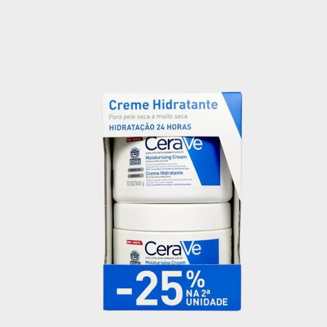 Cerave Duo Creme Hidratante Dirio 2 X 340 G Com Desconto De 25% Na 2 Embalagem