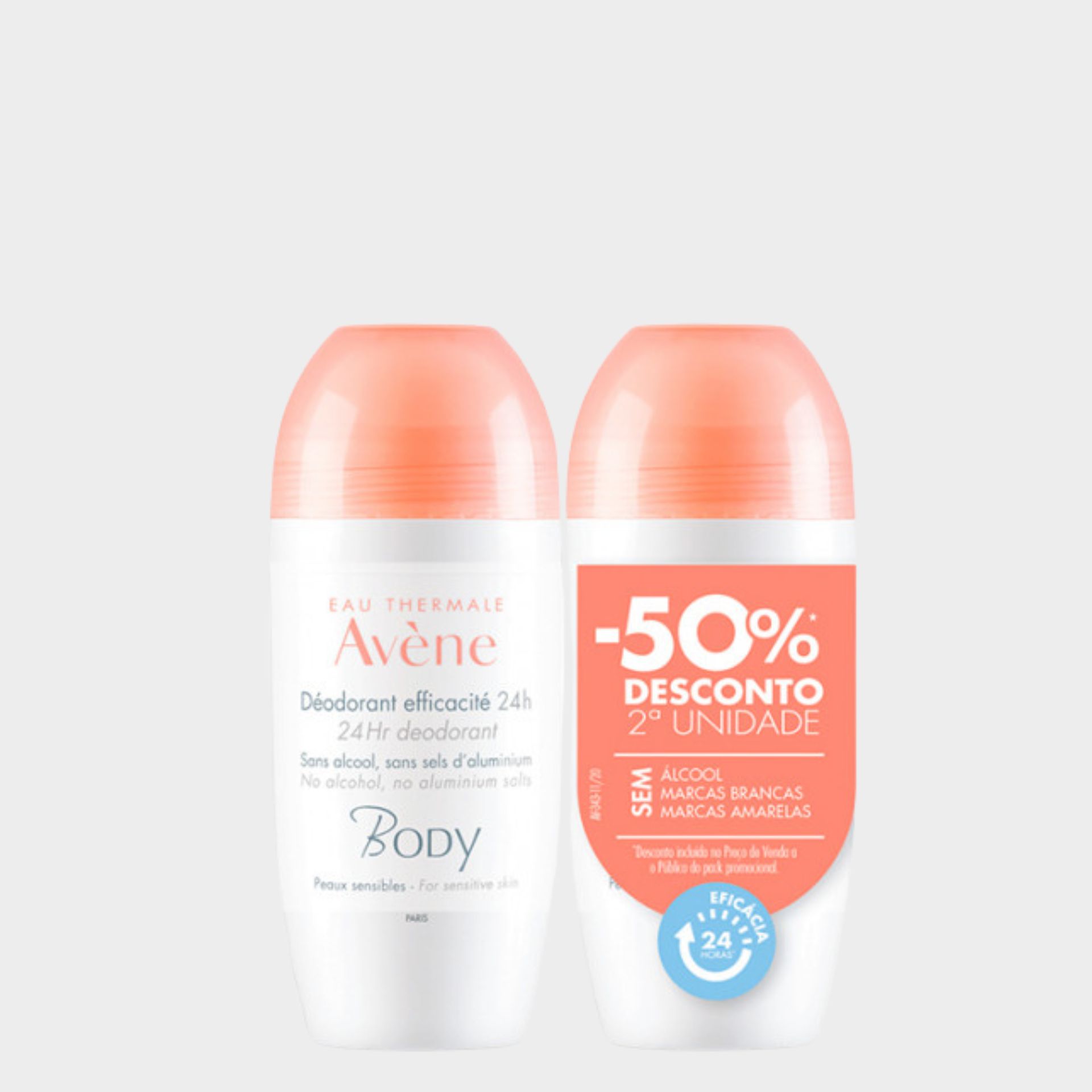 Avène Body Desodorizante eficácia 24h - 50ml (DUO c/ Desconto 2ª Embalagem)