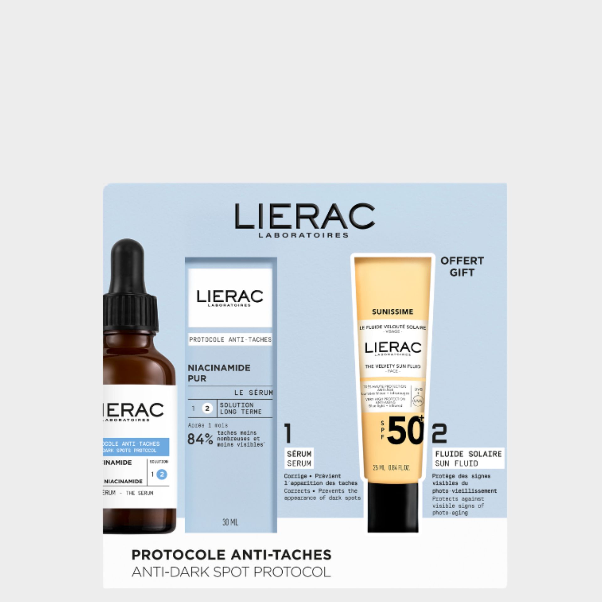 Coffret Lierac Protocolo Antimanchas Sérum Antimanchas + Oferta Fluido Solar SPF50