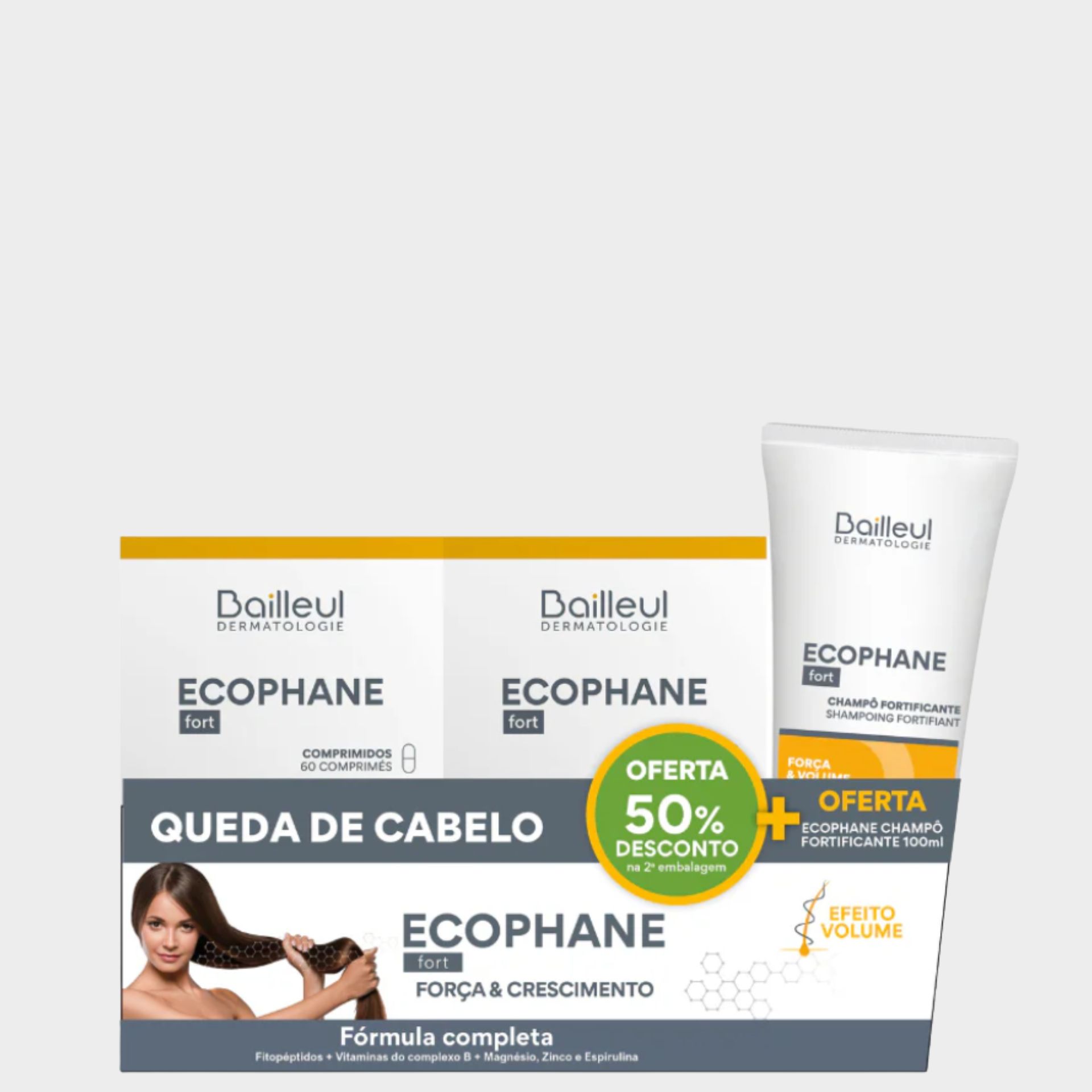 Ecophane Fort (2 x 60 comprimidos) + Ecophane Champô Fortificante - 100ml