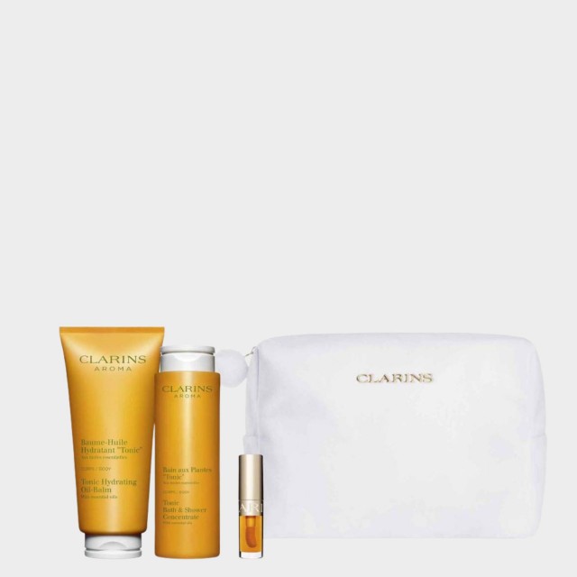 Clarins Coffret Baume-Huile Hydratant Tonic 200ml 4Pcs Clarins Coffret Baume-Huile Hydratant Tonic 200ml 4Pcs