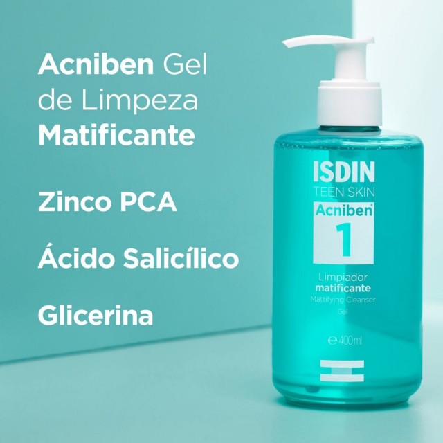 ISDIN Acniben Gel de Limpeza Matificante 400ML - Gel de limpeza Matificante Rosto e Corpo ISDIN Acniben Gel de Limpeza Matificante 400ML - Gel de limpeza Matificante Rosto e Corpo