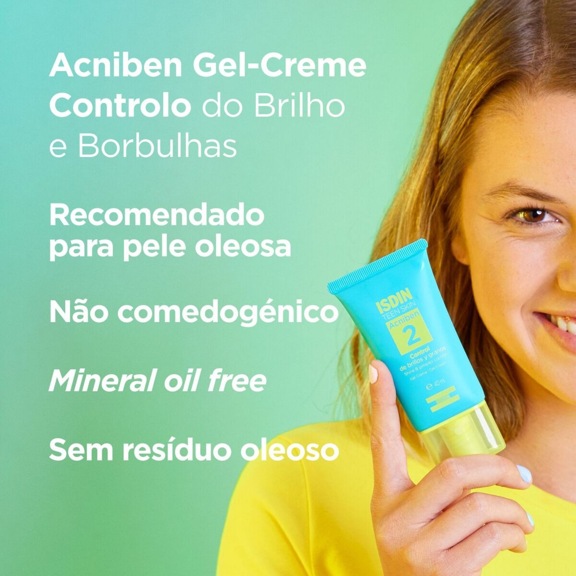 Gel-Creme Cuidado Brilho e Borbulhas Isdin Acniben 40 ml
