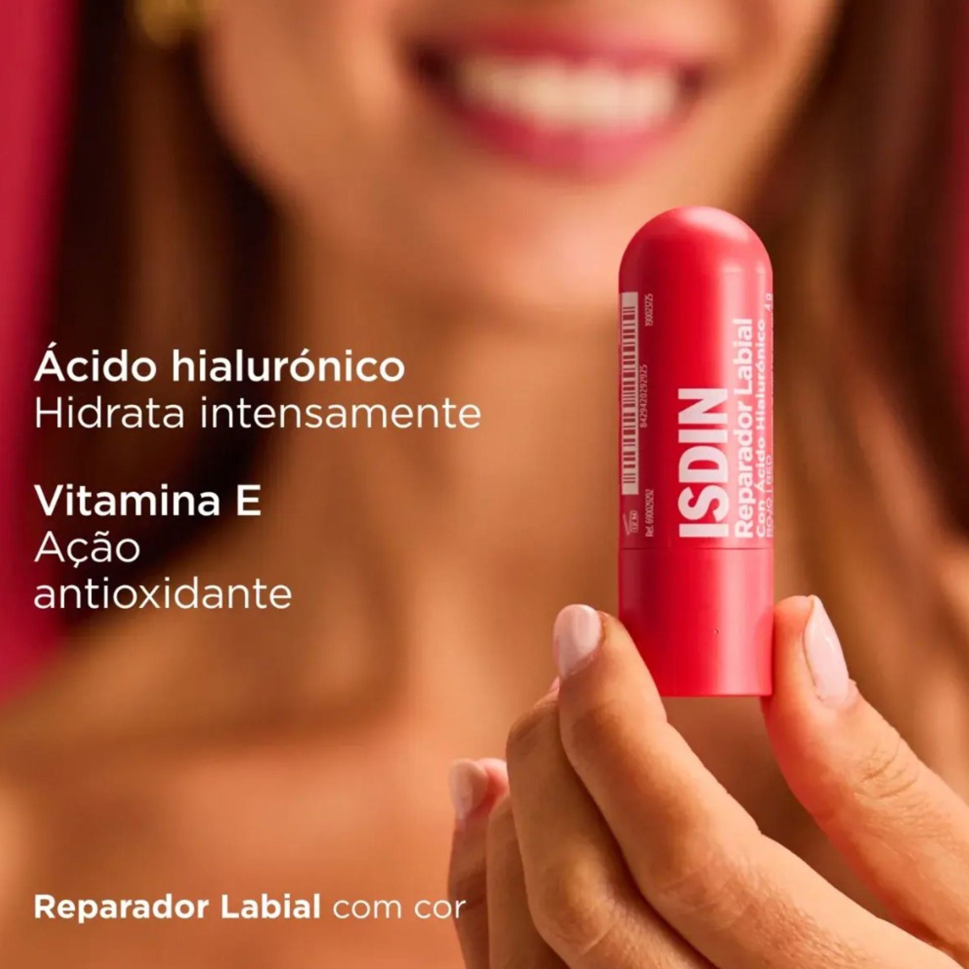 Isdin Reparador Labial c/ Ácido Hialurónico Vermelho 4g
