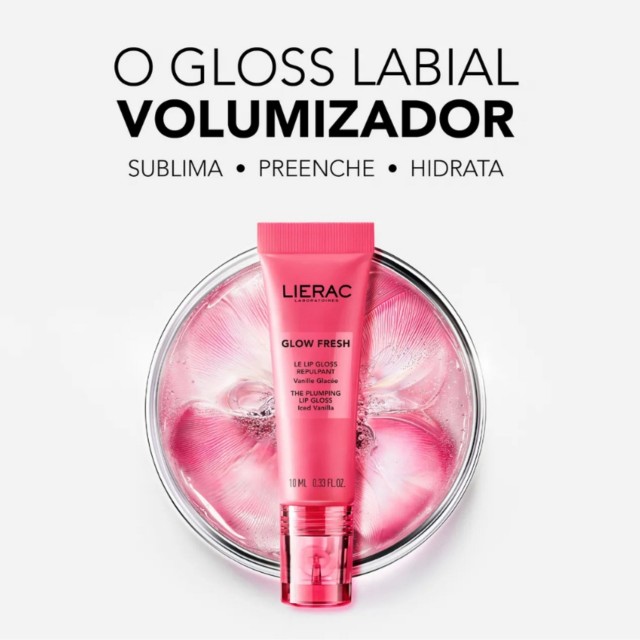 Lierac Glow Fresh Gloss Labial Volumizador 10ml | Hidrata, Preenche e Sublima | 98% Natural Lierac Glow Fresh Gloss Labial Volumizador 10ml | Hidrata, Preenche e Sublima | 98% Natural