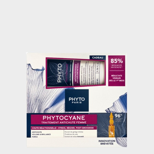 Phytocyane Mulher Antiqueda Reacional - 5ml (x12 unidades) + Champô -100ml Phytocyane Mulher Antiqueda Reacional - 5ml (x12 unidades) + Champô -100ml