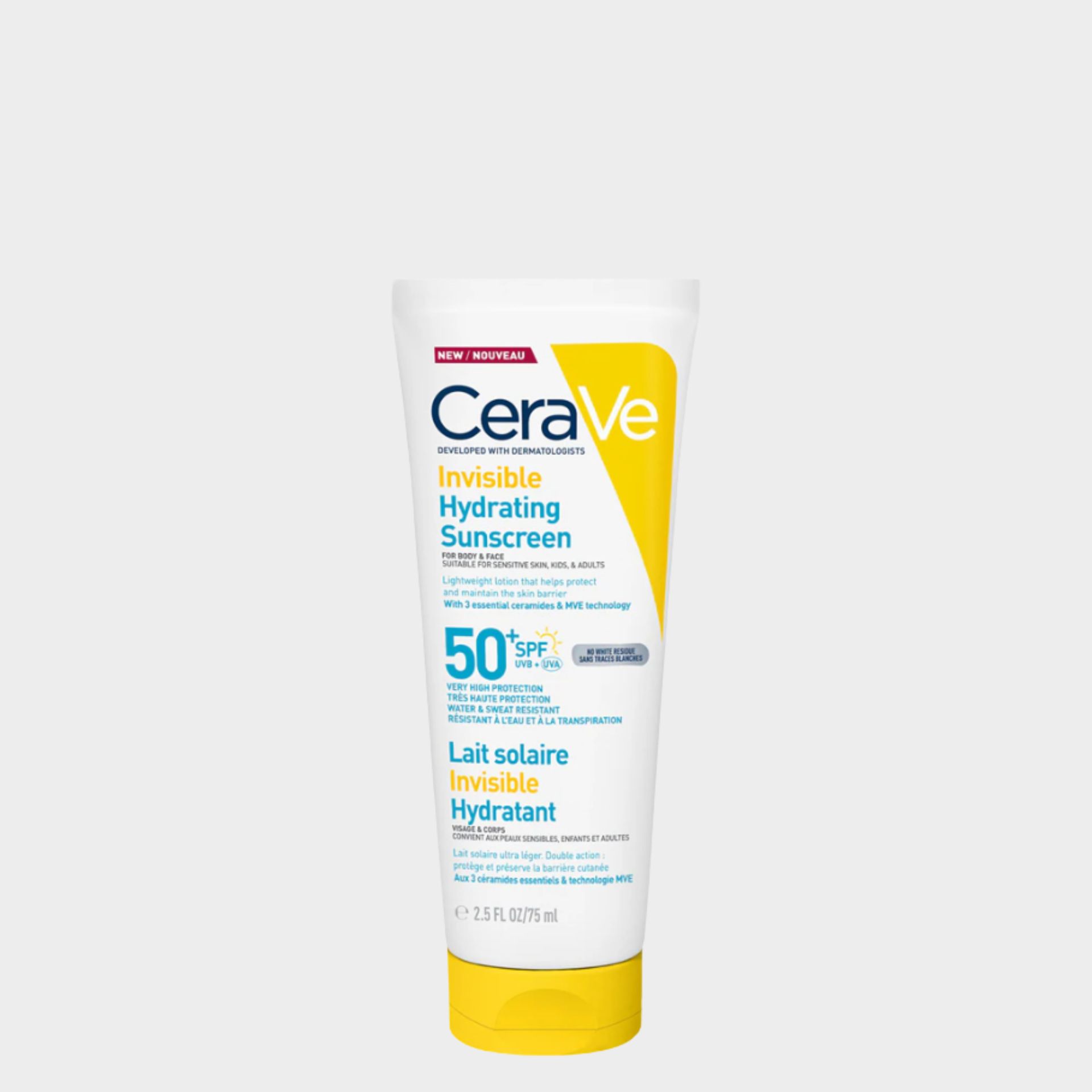 Cerave Loção Protetora Invisível Hidratante SPF50+ 75ml | Protetor Solar Rosto e Corpo