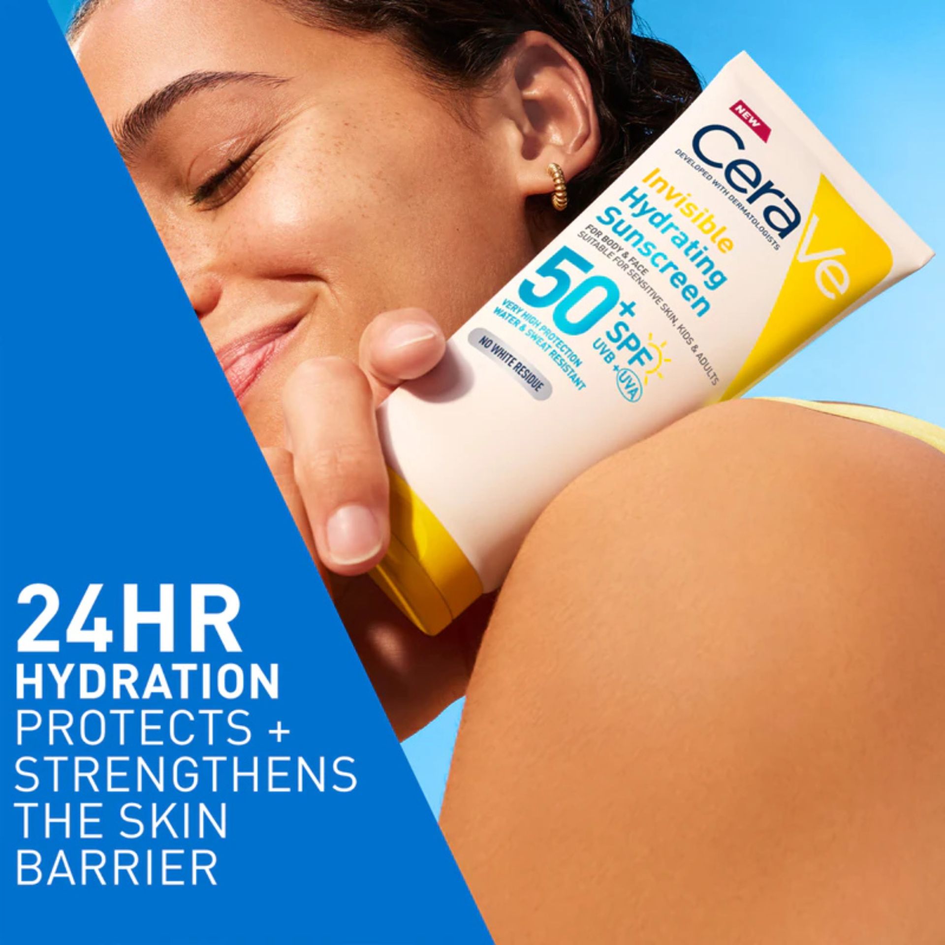 Cerave Loção Protetora Invisível Hidratante SPF50+ 75ml | Protetor Solar Rosto e Corpo