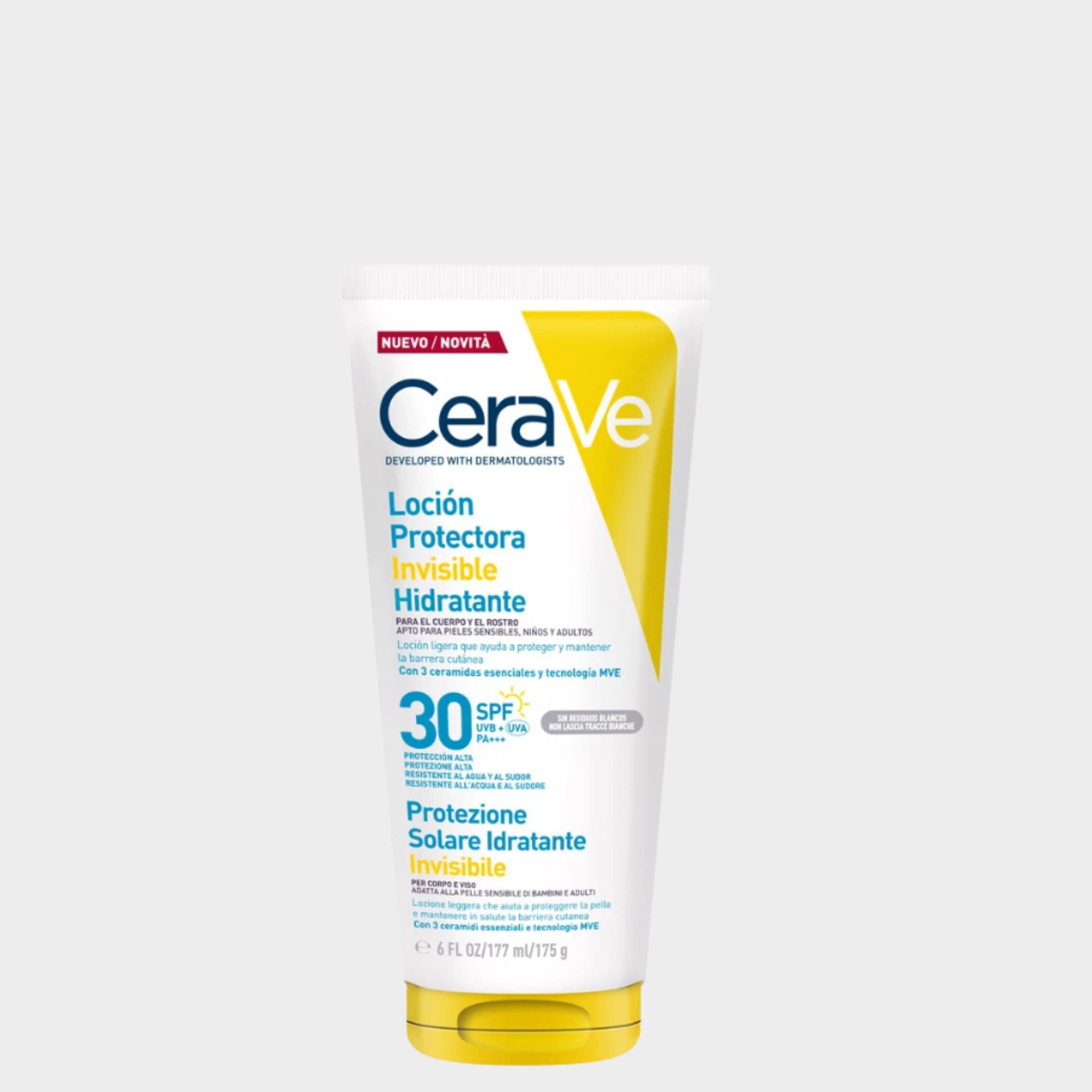 Cerave Loção Protetora Invisível Hidratante SPF30 177ml | Protetor Solar Rosto e Corpo