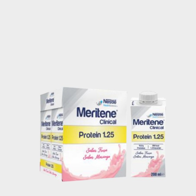 Meritene Clinical Protein 1.25 solução Morango - 200ml (x4 unidades) Meritene Clinical Protein 1.25 solução Morango - 200ml (x4 unidades)