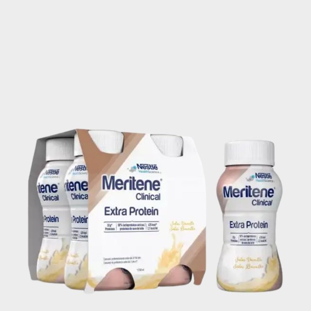 Meritene Clinical Extra Protein Bebida, 4 Garrafa 200ml 18A+ Baunilha Meritene Clinical Extra Protein Bebida, 4 Garrafa 200ml 18A+ Baunilha