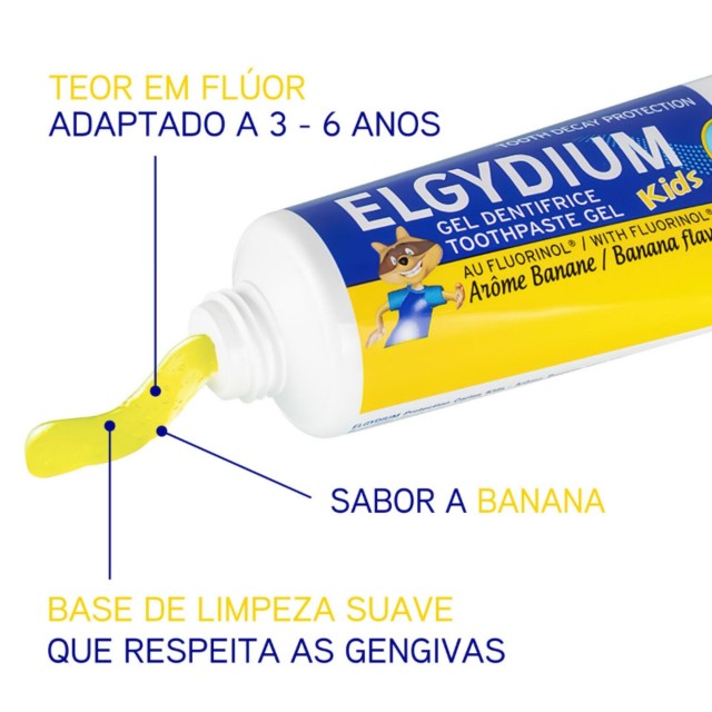 Elgydium Kids Gel Dentífrico Banana - 50ml Elgydium Kids Gel Dentífrico Banana - 50ml
