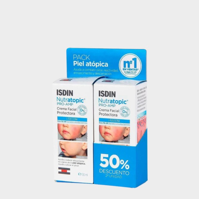 ISDIN Pack Nutratopic Pro-AMP Creme Facial 50ml 2un | 2ª unidade 50% - Pele Atópica Rosto ISDIN Pack Nutratopic Pro-AMP Creme Facial 50ml 2un | 2ª unidade 50% - Pele Atópica Rosto