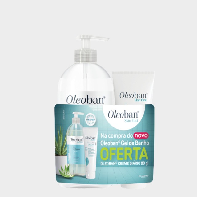 Oleoban Pack Gel Banho 450ml + Creme Di�rio 80g | Pele Seca e Sens�vel | Hidrata��o Intensiva 24h