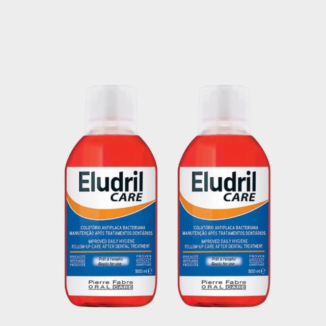 Eludril Care Duo Colutório Manutenção 2 x 500 ml com Oferta de 2ª Embalagem Eludril Care Duo Colutório Manutenção 2 x 500 ml com Oferta de 2ª Embalagem