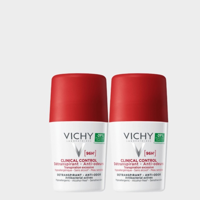 Vichy Pack Clinical Control 96H Mulher Antitranspirante 2x50ml | Reduz Transpiração Intensa Vichy Pack Clinical Control 96H Mulher Antitranspirante 2x50ml | Reduz Transpiração Intensa